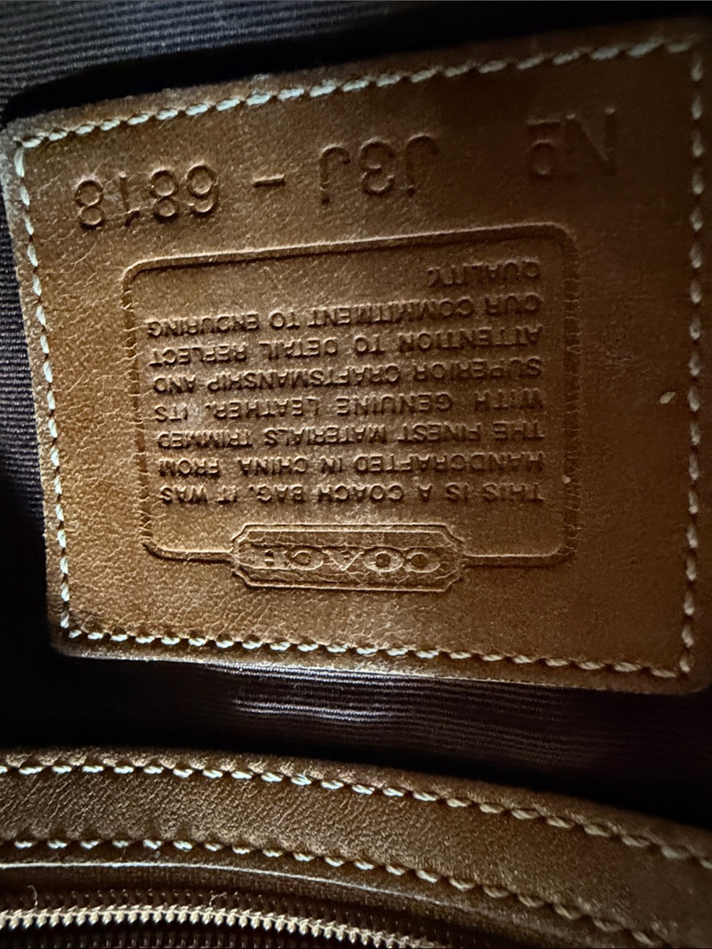 Coach Tan Signature Canvas Shoulder Bag with Brown Leather Trim - Picture 2 of 12